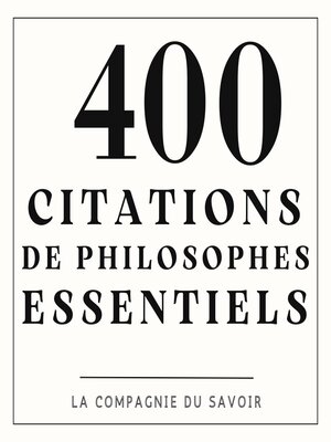 cover image of 400 citations de philosophes essentiels